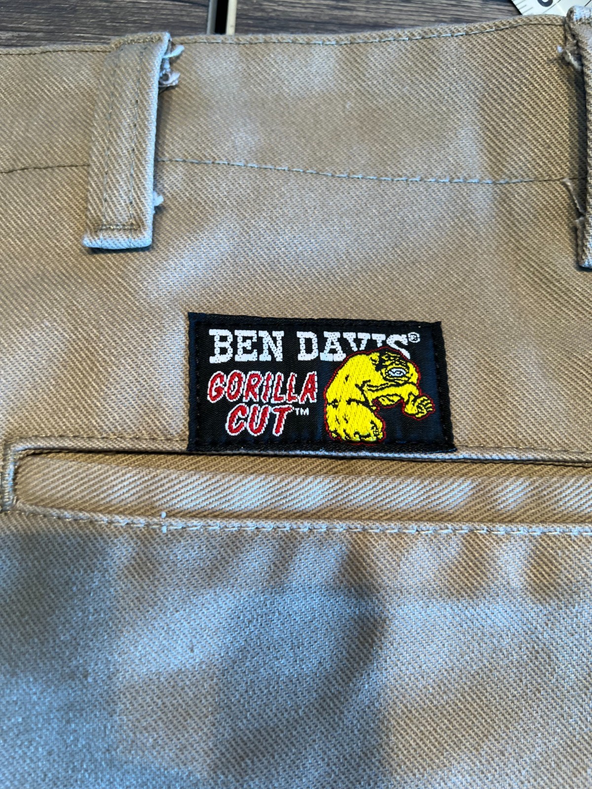 Ben Davis Gorilla Cut Work Pants Mens 46 Tan Poly Cotton Straight Leg 675