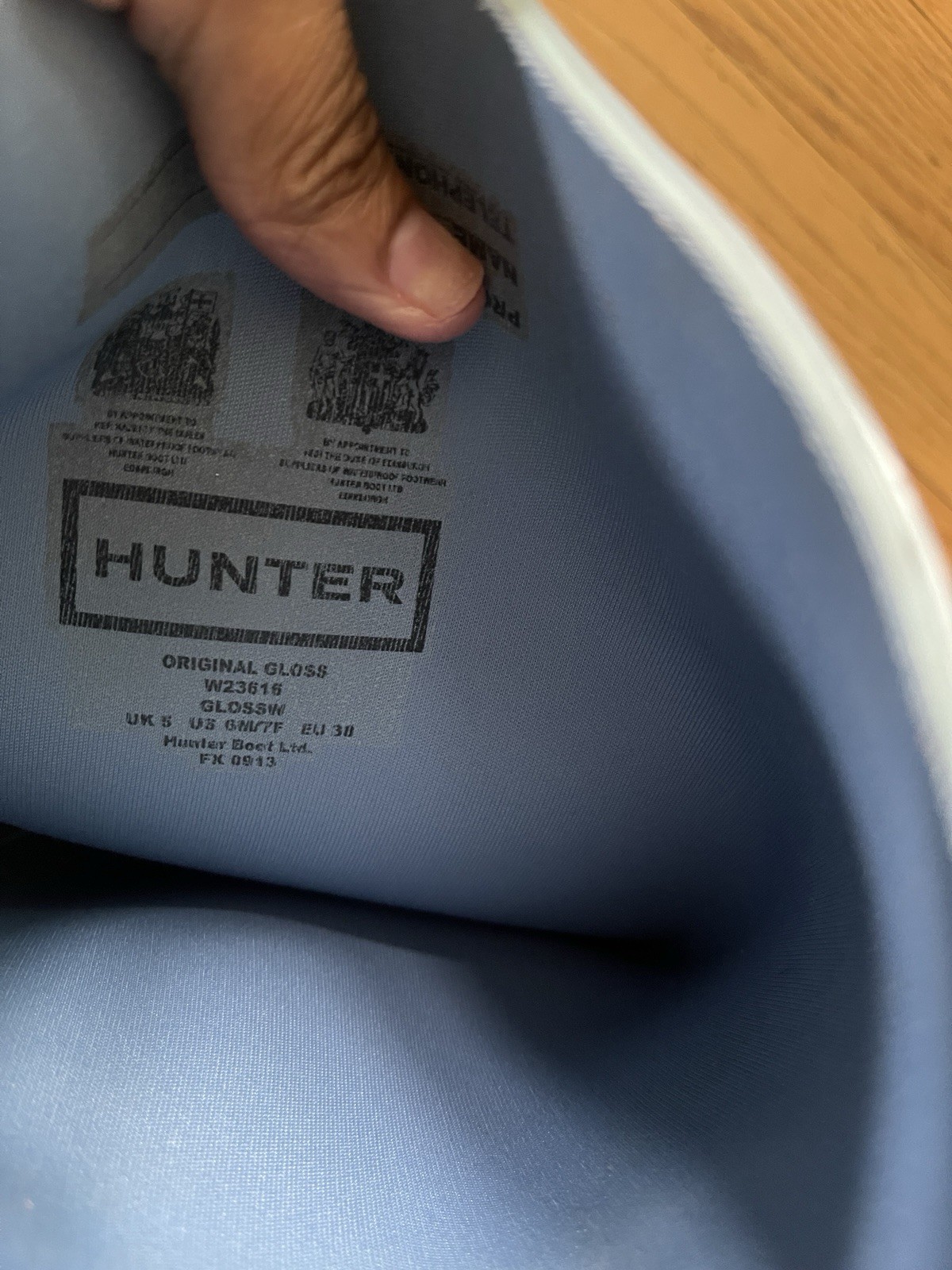 Hunter Original Gloss Waterproof Knee High Rain Boots Women’s Blue US 6M 7F