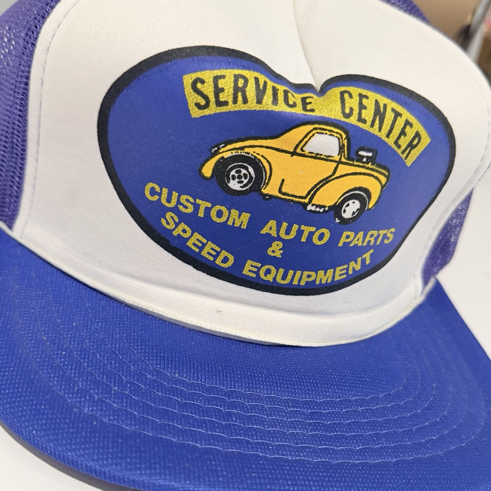 Vintage Classic Cars Service Center Trucker Hat Snap Back 90s