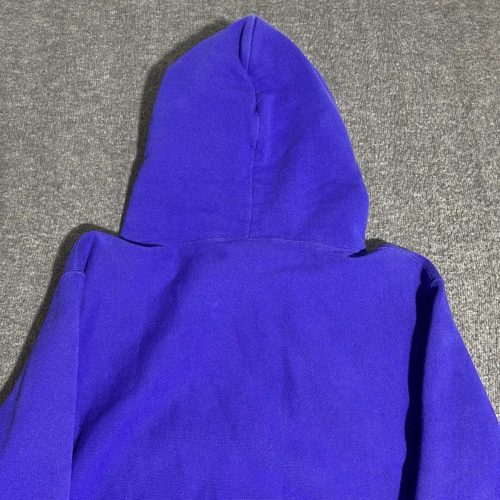 Vtg Champion Reverse Weave Large Blue Embroidered Pullover Hoodie Warm Up Script