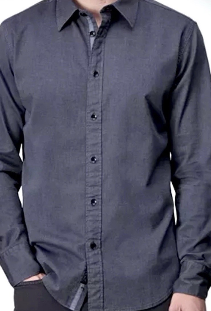 $200 NWT Rag & Bone Tomlin Stretch Dobby Button-Up Shirt in Dark Shadow LARGE