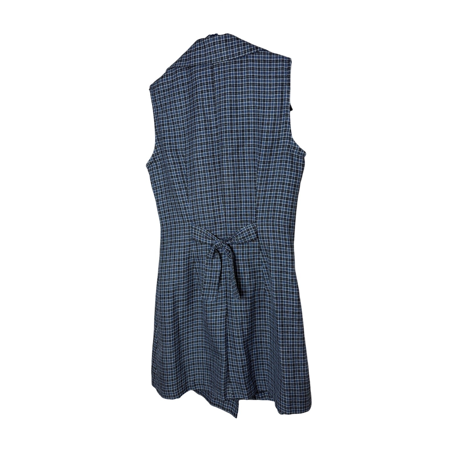 Rampage Vintage 90s Blue Plaid Double Breasted Sleeveless Mini Dress Sz 5