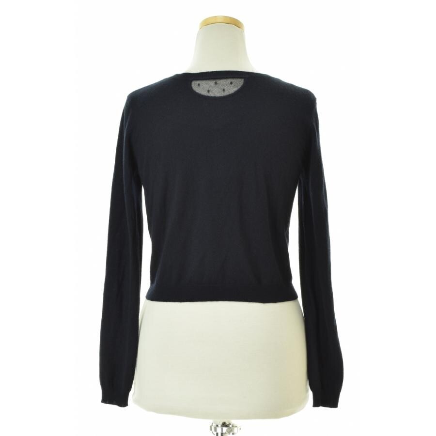 RED VALENTINO Wool Silk Knit Long Sleeve Cardigan XS Dark Blue Auth