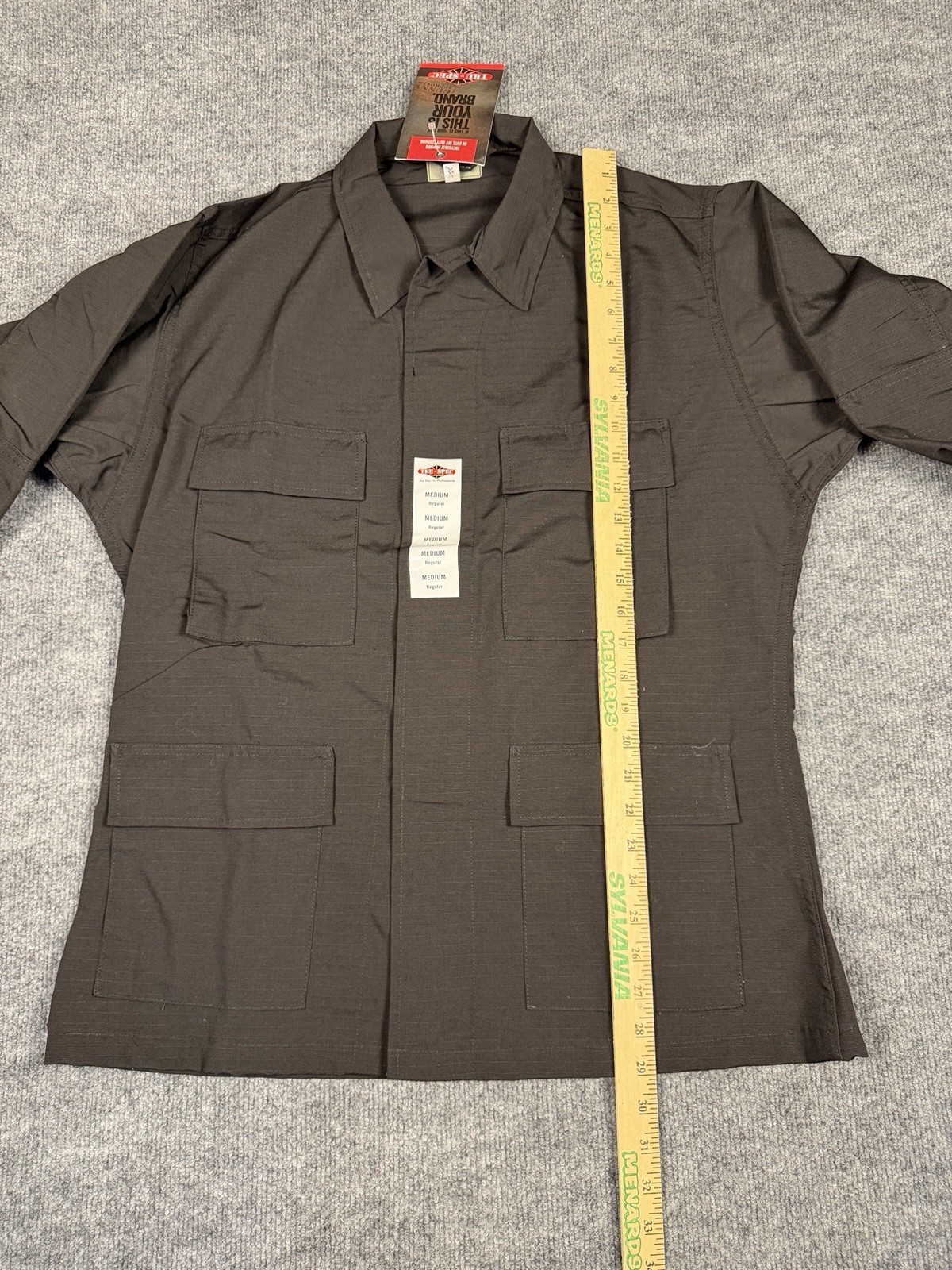 Tru-Spec Tactical Uniform Shirt Black Medium Regular Ripstop BDU NEW Tags