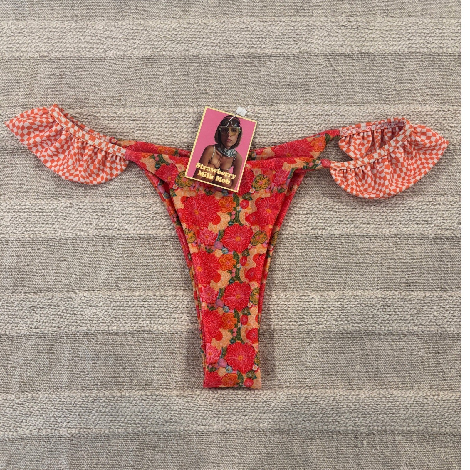 NWT Strawberry Milk Mob Citrus Kiss Ruffle Bikini Bottom Medium Sold Out