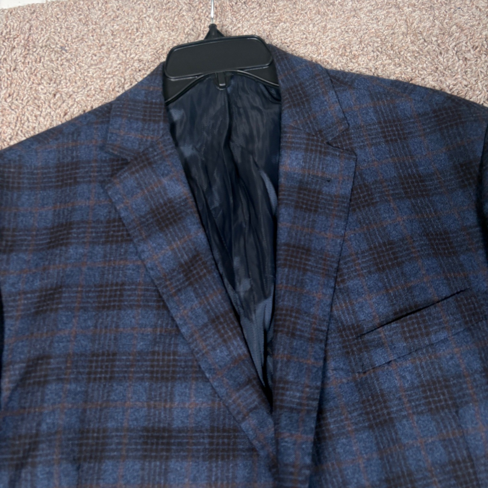 Joseph Abboud Heritage Blue Glen Plaid Reda Wool Blazer Sport Coat 50 Regular