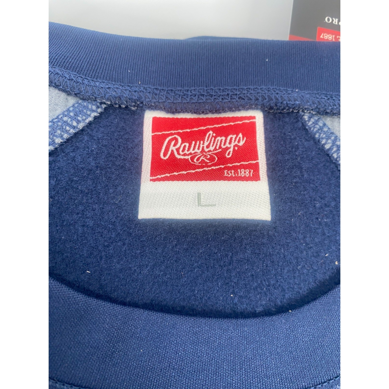 Rawlings Performance Fleece Pullover Mens Large Navy Grey New UDFP4-N-90 Raglan