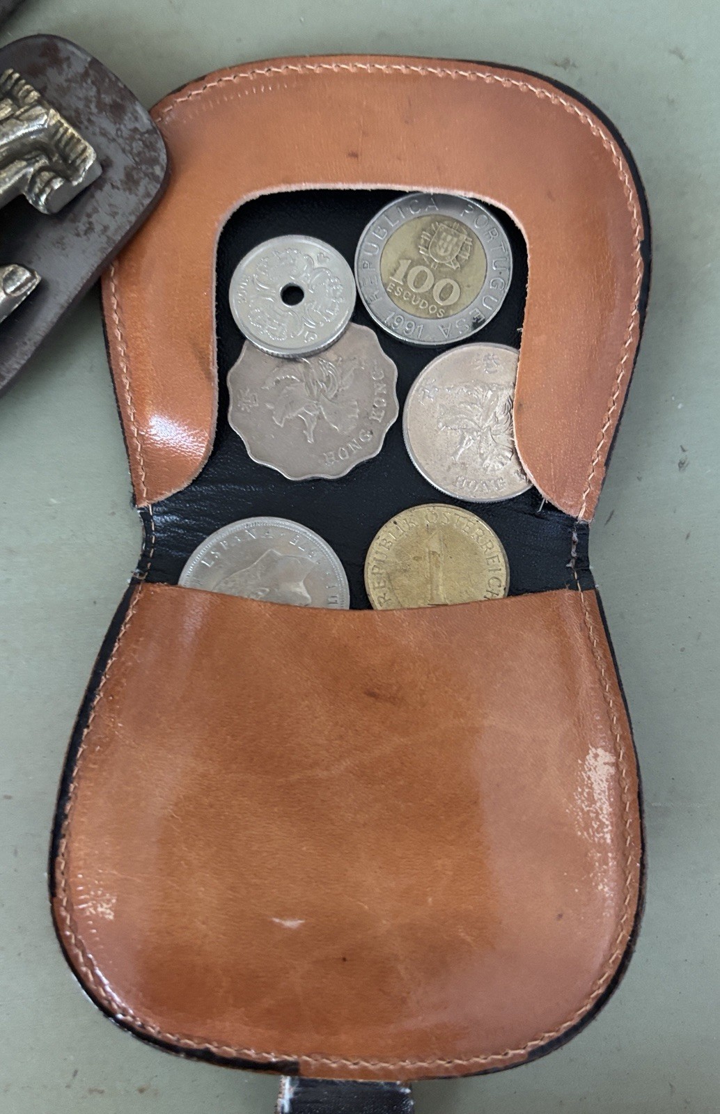 Vintage Florentine Leather Hand Tooled Tacco Coin And Jewelry Holder Pouch Brown