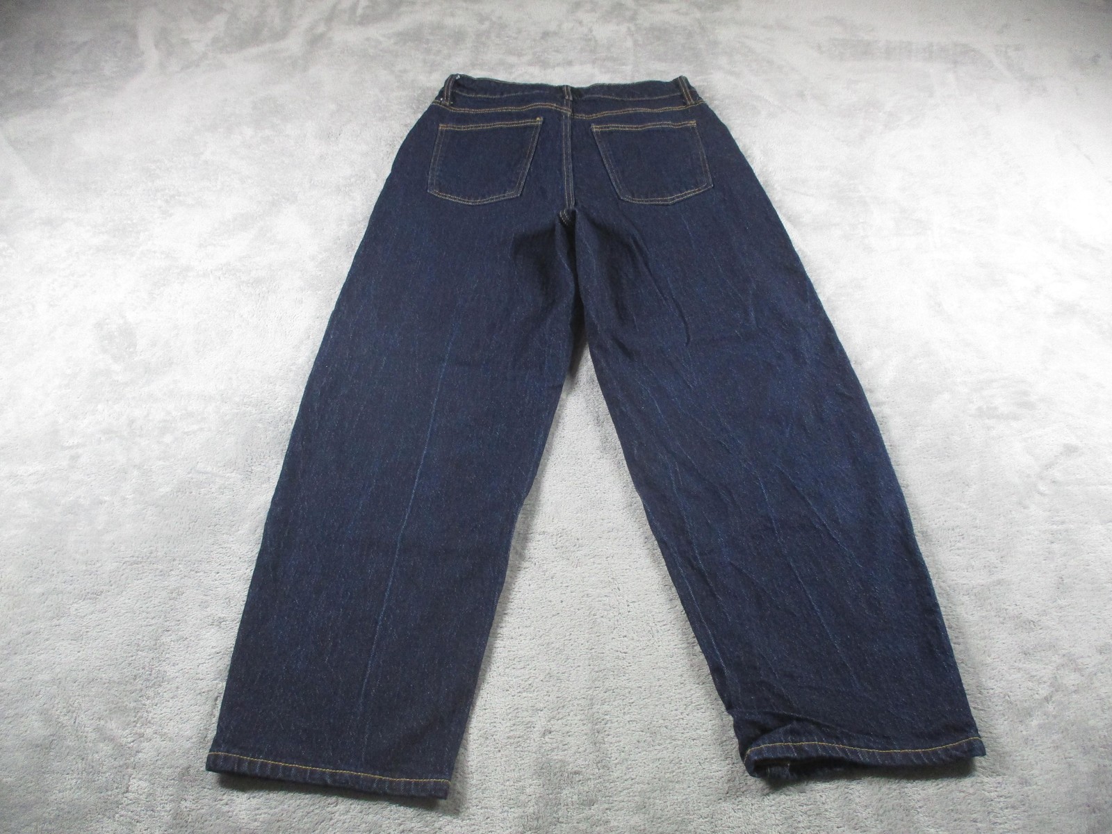 Free Assembly Jeans Womens 8 Dark Wash High Rise Relaxed Straight Denim Blue