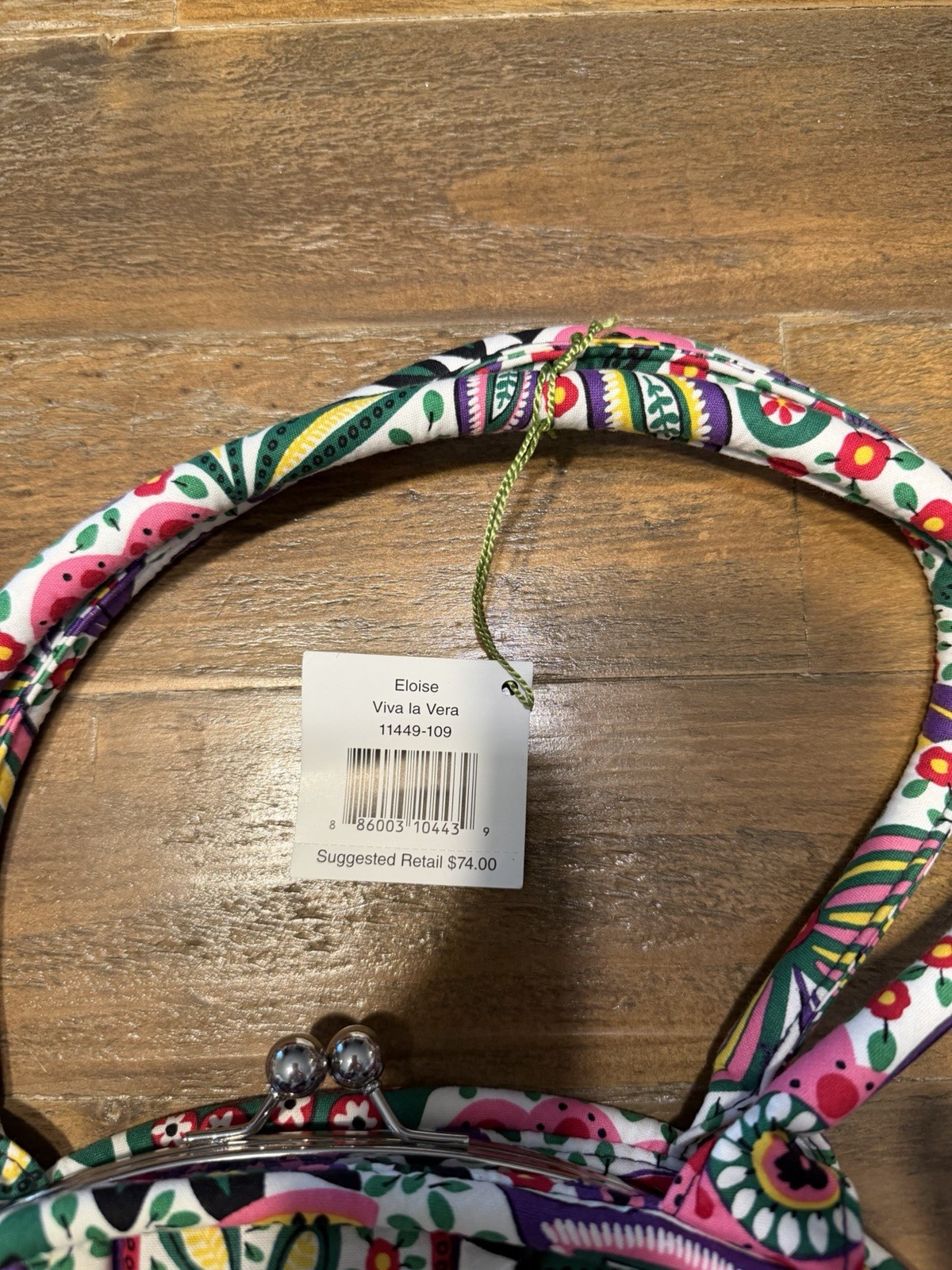 Vera Bradley Kiss Lock vibrant multi-color floral pattern.