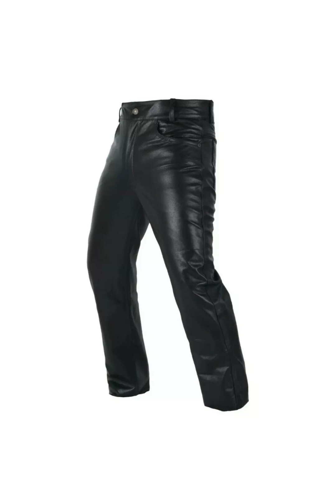 Men’s Genuine Leather Pant Jeans Style 5 Pockets Motorbike Black Pants 28″
