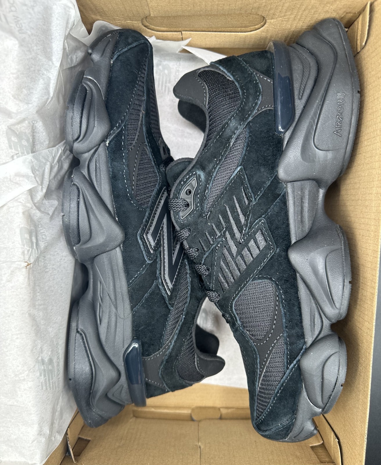 Size 10 – New Balance 9060 Triple Black Suede