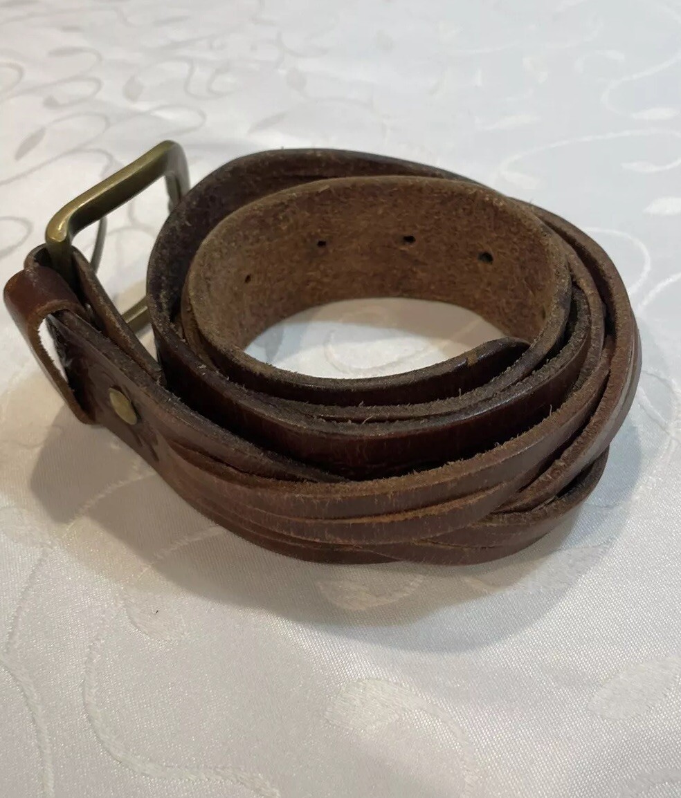 VINTAGE HAND TOOLED LEATHER BELT 41 Inches Belt Length Not Including Buckle