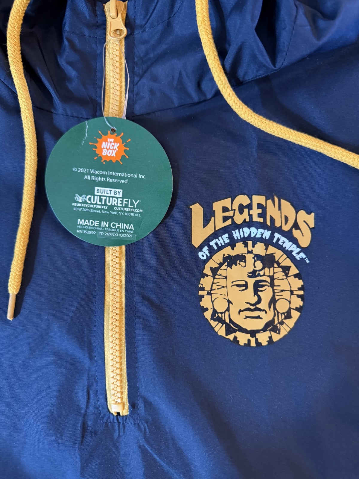 Nickelodeon Legends Of The Hidden Temple Pullover Zip Windbreaker Nick Box M