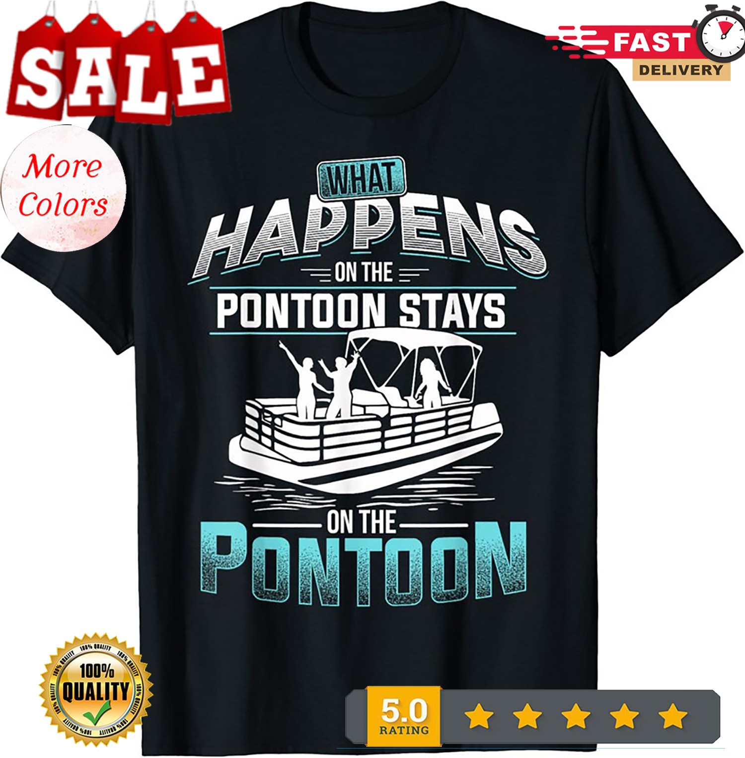 2025/What Happens on the Pontoon Stays on the Pontoon Unisex T-Shirt