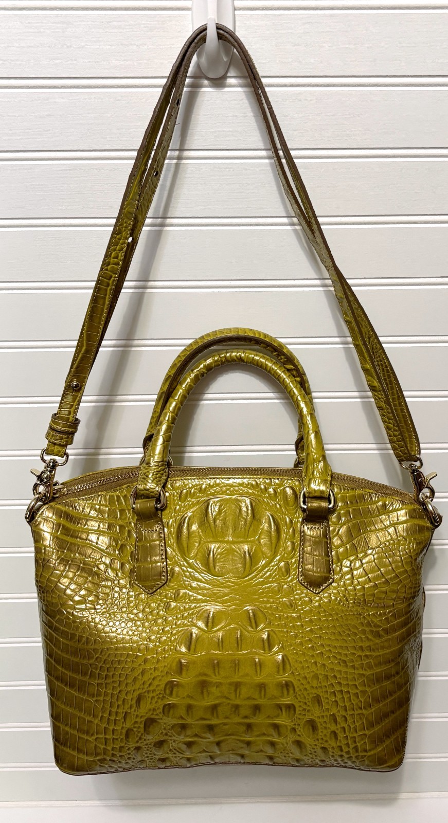 Brahmin Duxbury Satchel Artichoke Green Melbourne Leather Shoulder Bag Tote