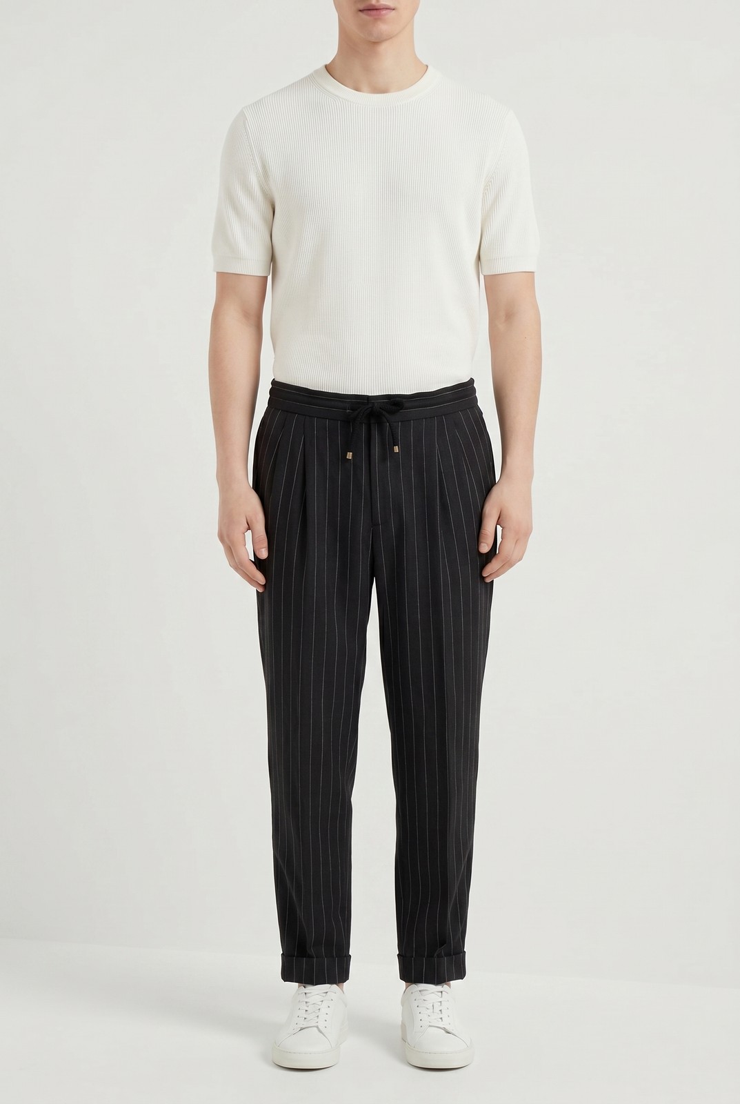 BRUNELLO CUCINELLI MEN’S BLACK LINEN RELAXED TROUSERS MSRP $1595