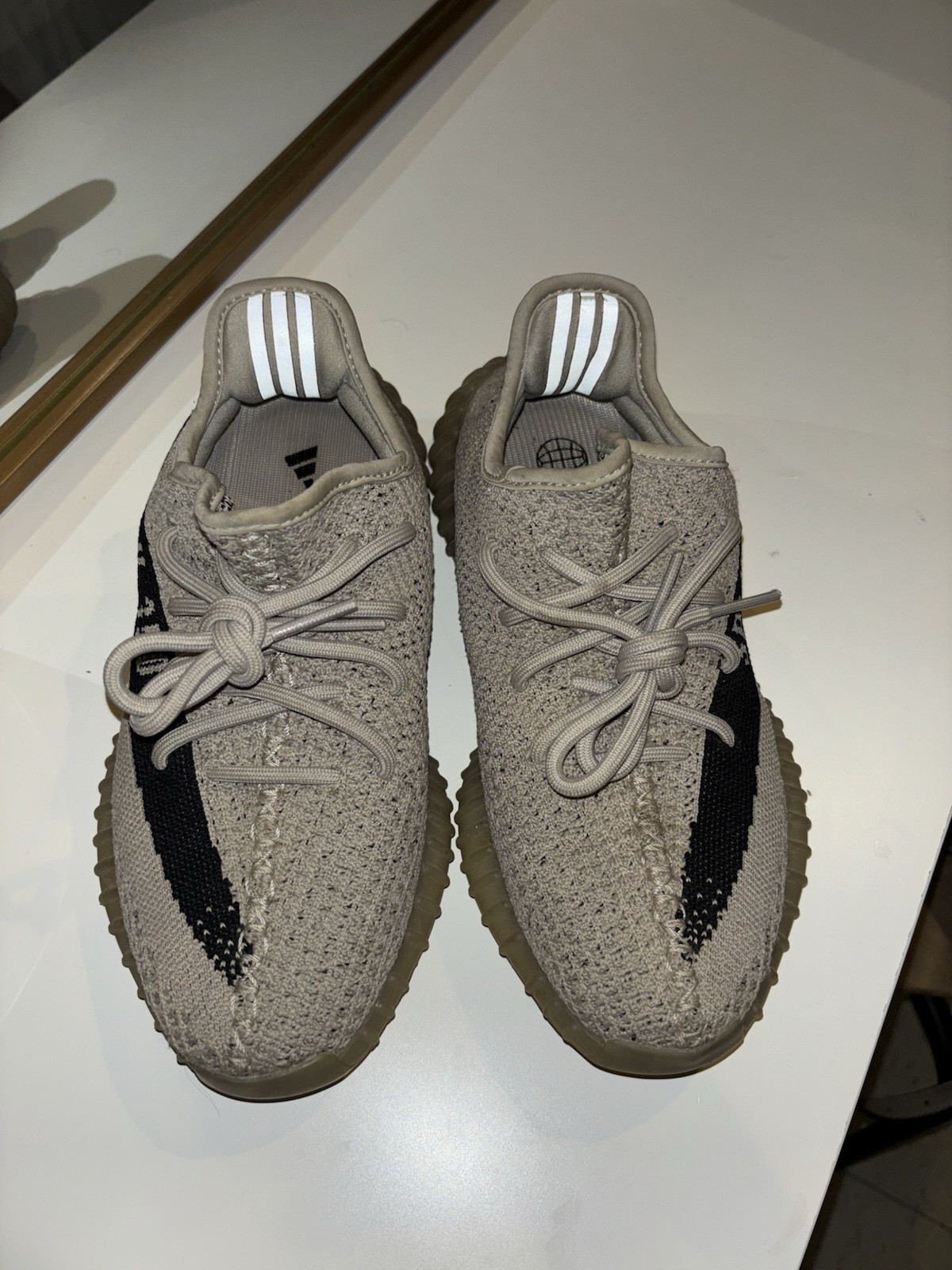 adidas Yeezy Boost 350 V2 SPLY-350 Beige/Black Lace Up Low Top Sneakers