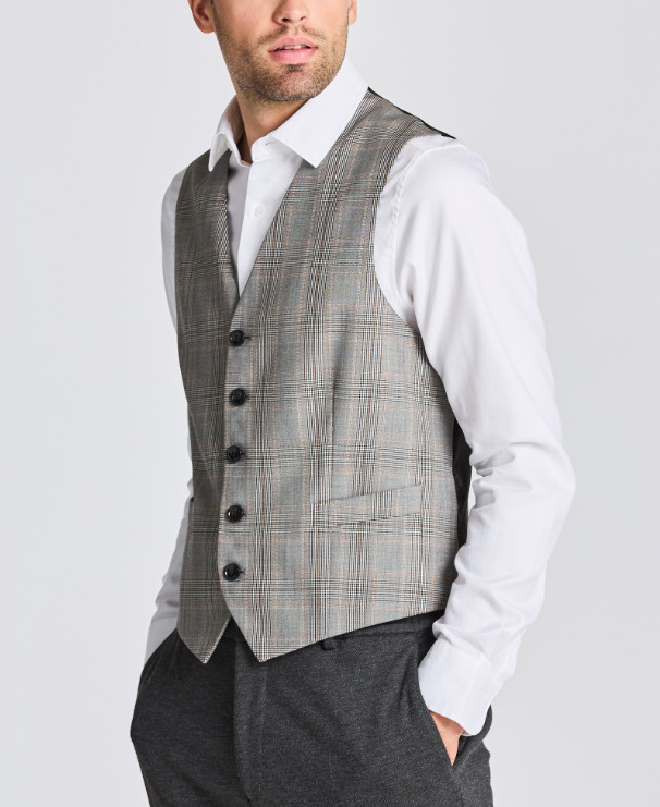 GANT vest checked size 48 men’s wool multi-colored wool vest gilet 7706218