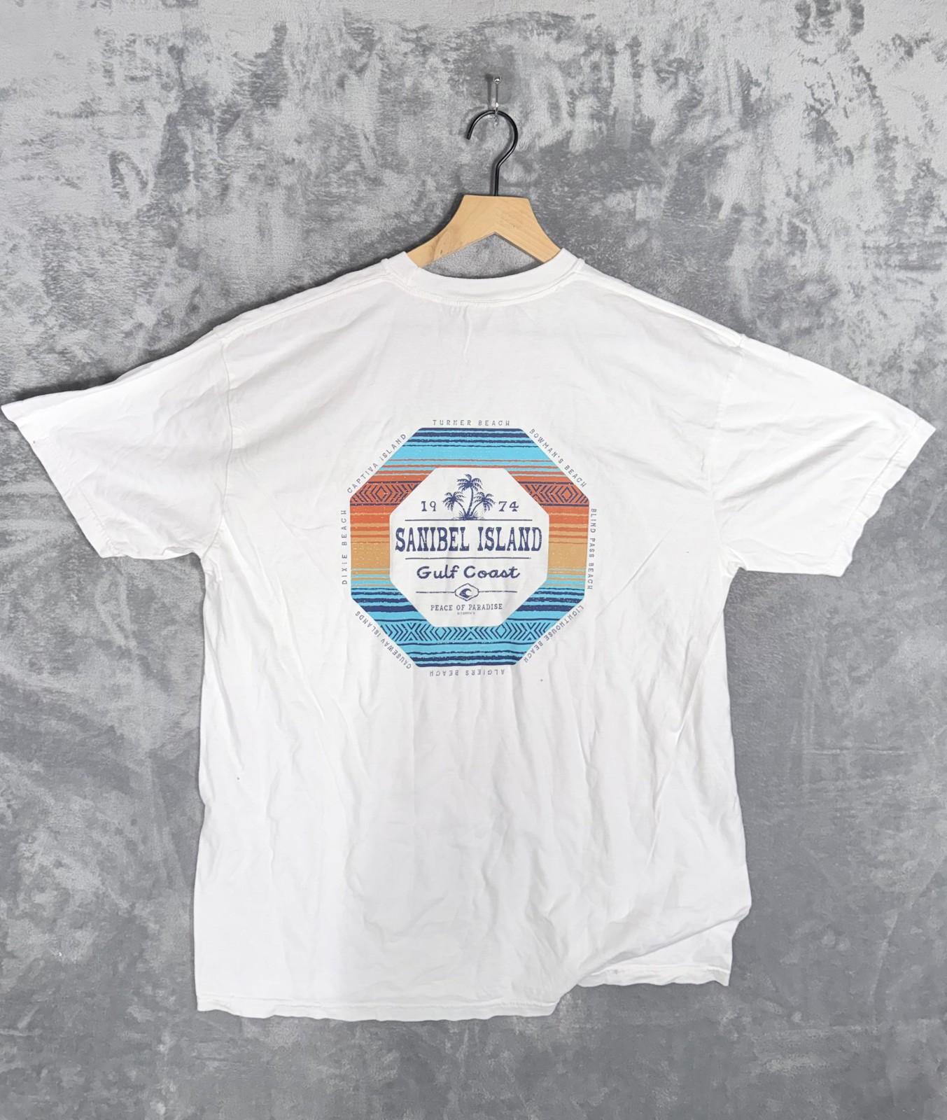 Comfort Colors Mens T Shirt XL Sanibel Island Gulf Coast White Graphic Tee