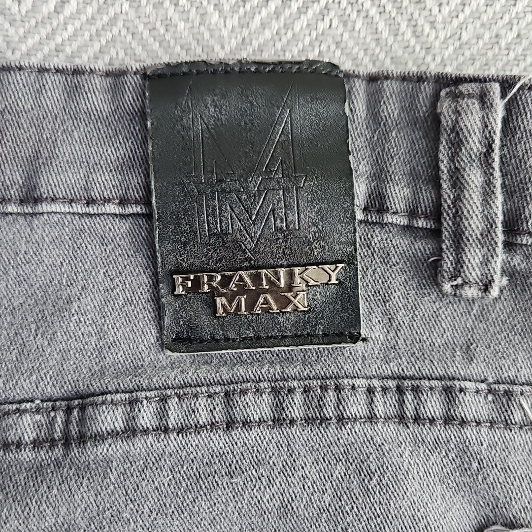 Franky Max Jeans Men’s W36 L30 Tapered Gray Wash Moto Biker Reinforcement Denim