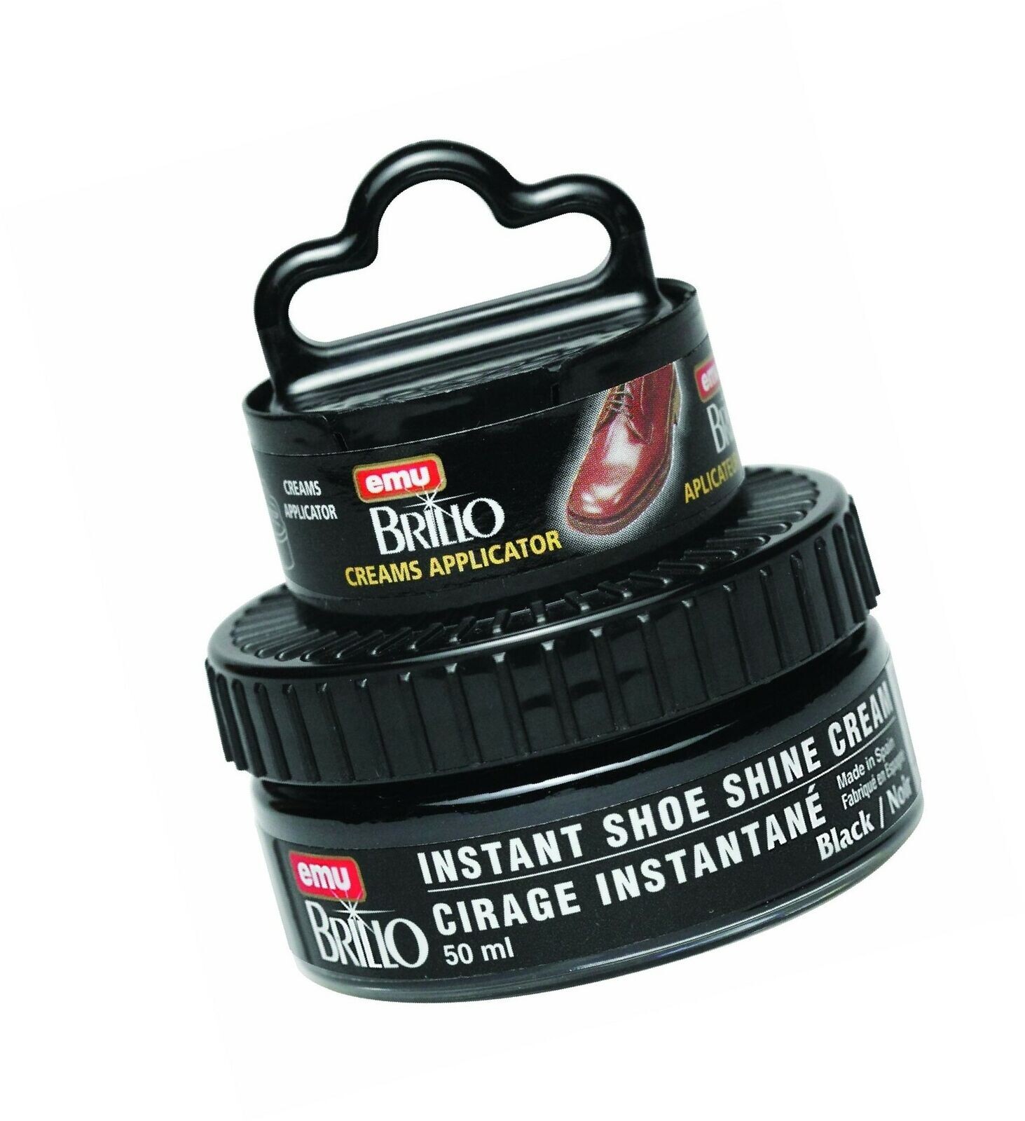 Moneysworth and Best Instant Shoe Shine Cream Kit- black with dauber brush