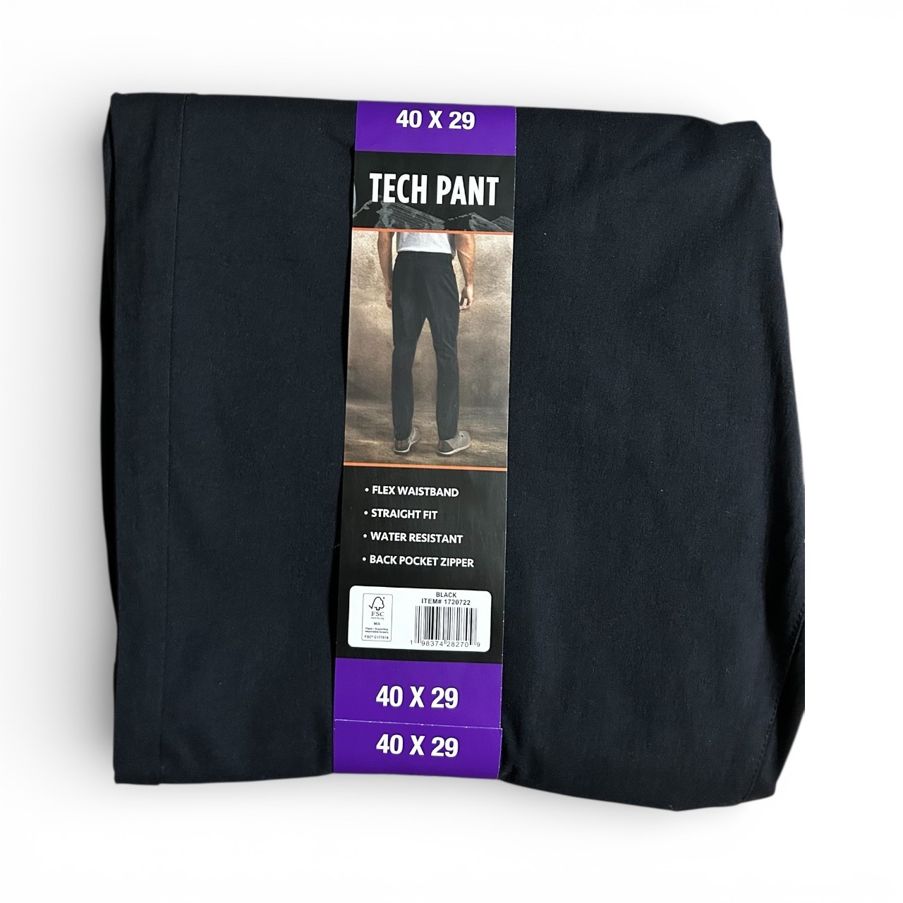Weatherproof Vintage Men’s Tech Pant Straight Fit Black Size 40×29