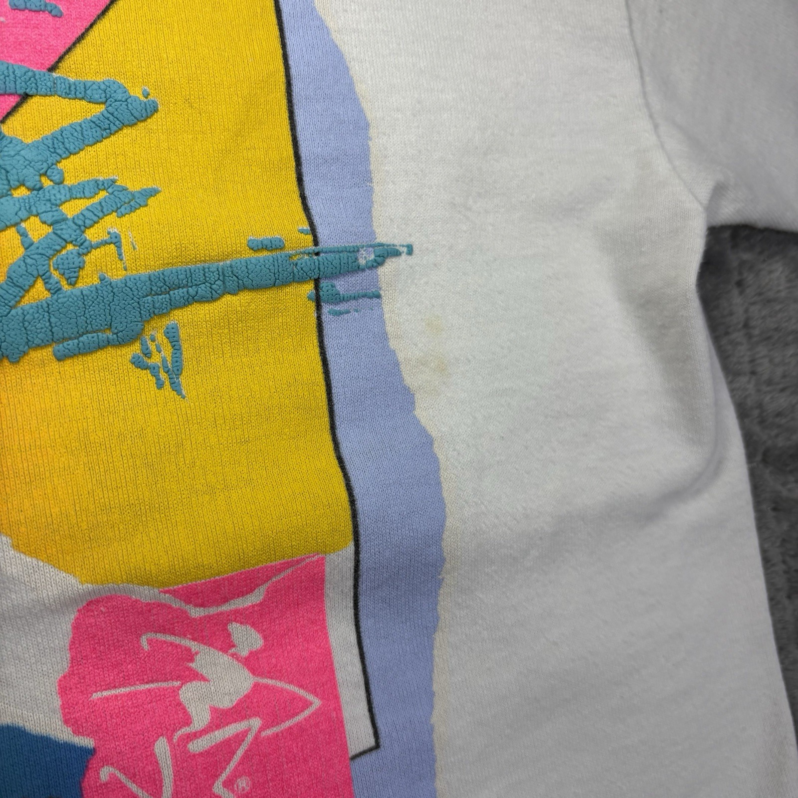 Vtg 1989 Ocean Pacific Op Surf T Shirt Crop Top Neon Windsurfing Made in USA SM
