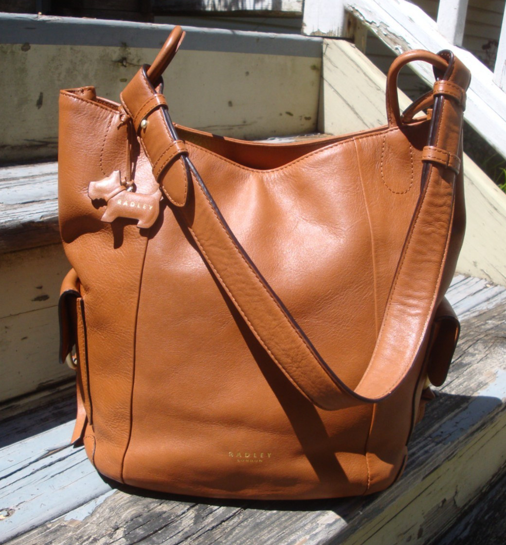 RADLEY LONDON Light Brown Leather Hoho Handbag Shoulderbag Large Tote Purse Boho