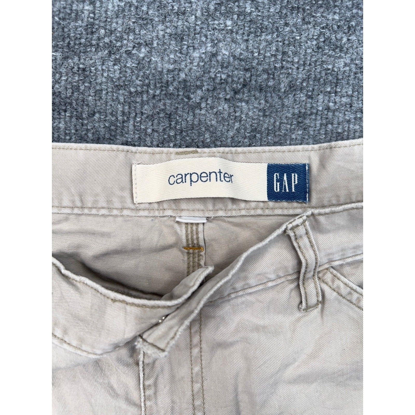 Gap Mens Carpenter Shorts Tan Khaki Cotton Utility Workwear Size 30 Hammer Loop