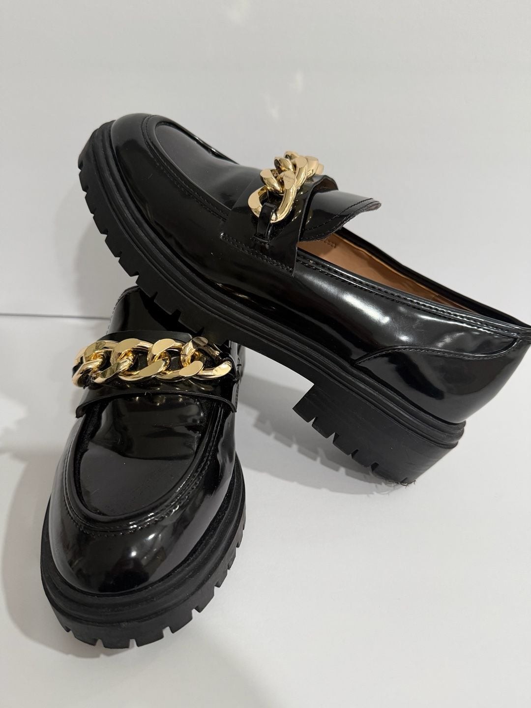 I.N.C. International Concepts Brea Chain-Trim Lug Sole Patent Loafers