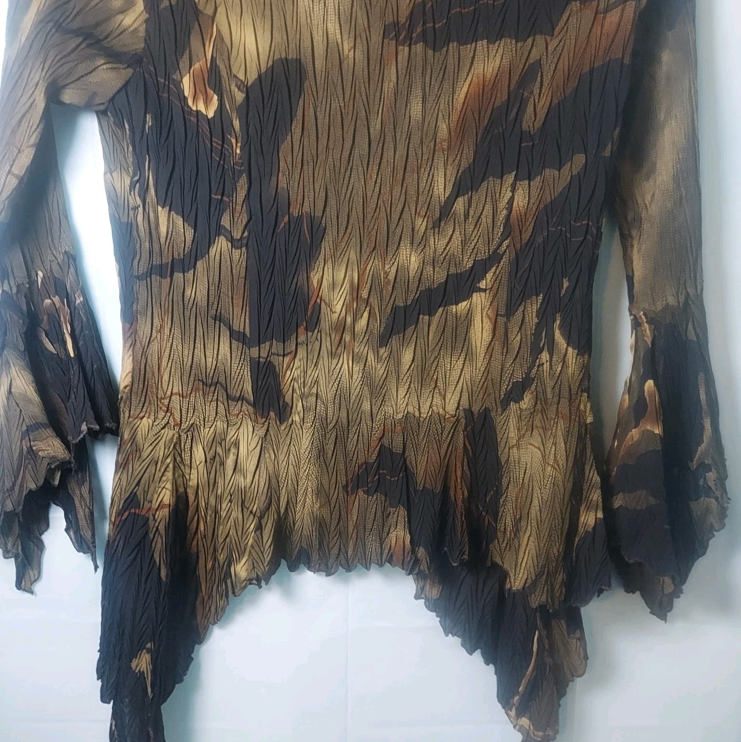 Dress U Ii By Sharon Camo Asymmetrical Crinkle Top Women 3x Fairy Whimsy Goth