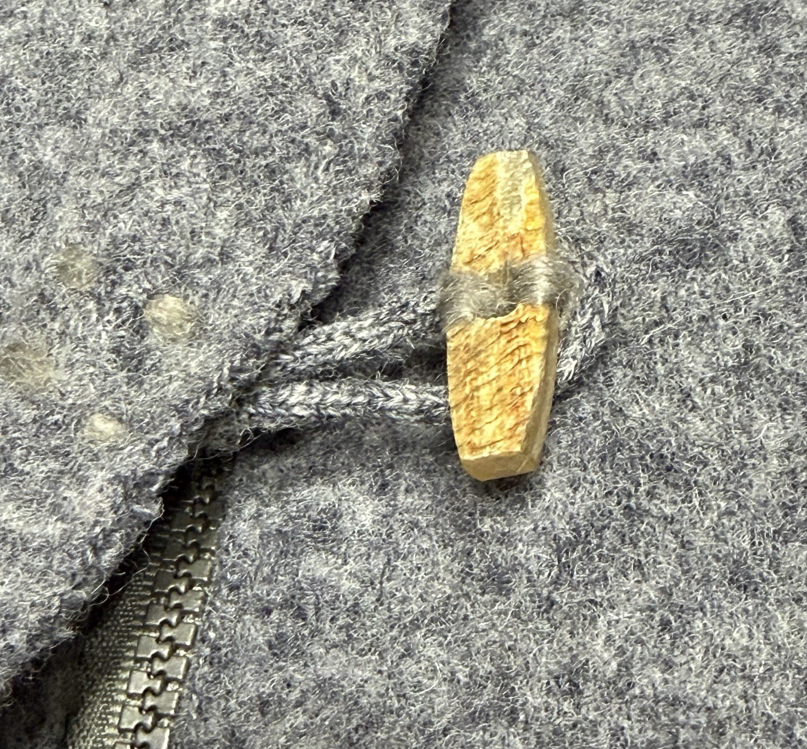 Geiger Austria 38 Boiled Wool Car Coat Gray Jacket Pockets Zip Up Toggle Button