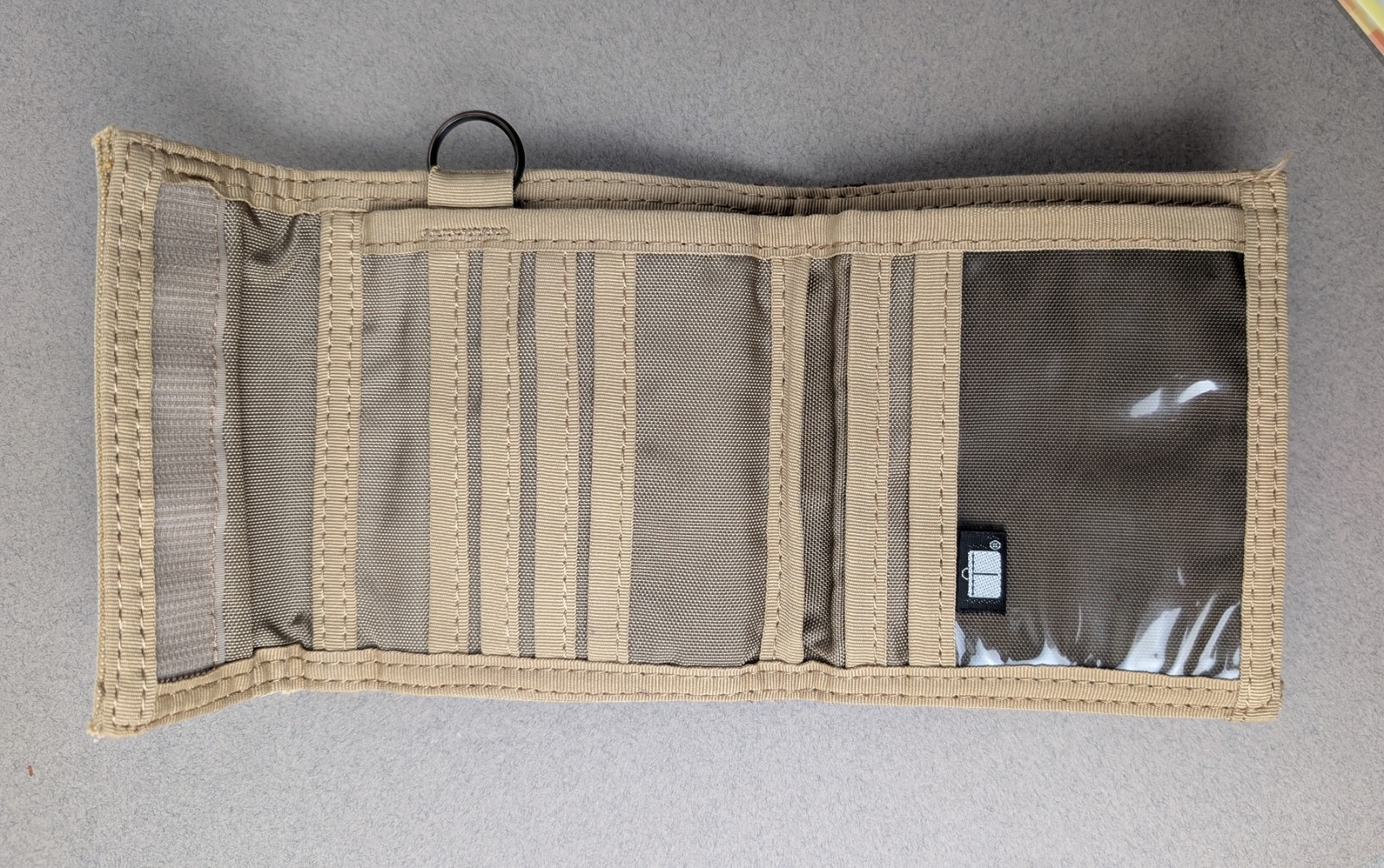 Porter Tokyo Yoshida Sunbrella Trifold Canvas Wallet – Beige/Red