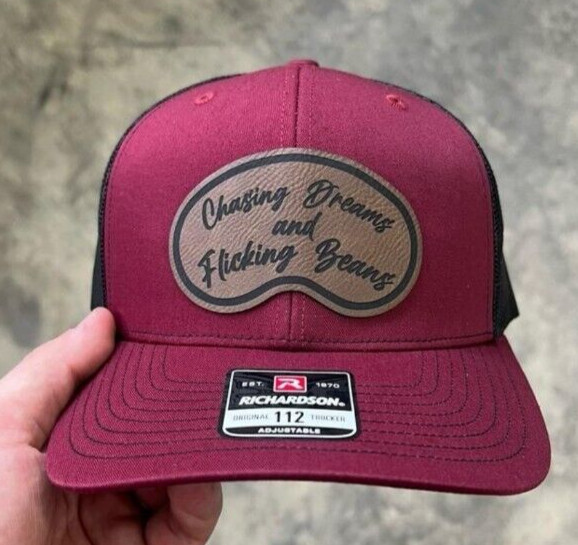 Chasing Dreams And Flicking Beans Hat Richardson 112 Maroon With Black Mesh