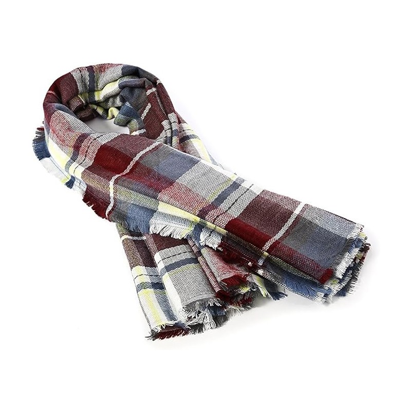 59×59in Pink Plaid Scarf – Soft Warm Winter Blanket Shawl Wrap for Women – Cozy