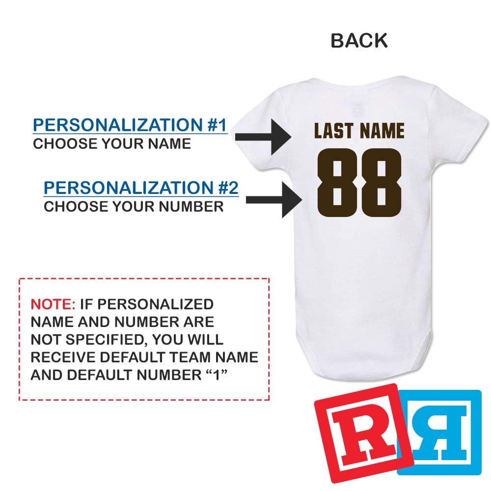 Personalized Cleveland Browns Gerber Baby Onesie® Cotton Custom Bodysuit