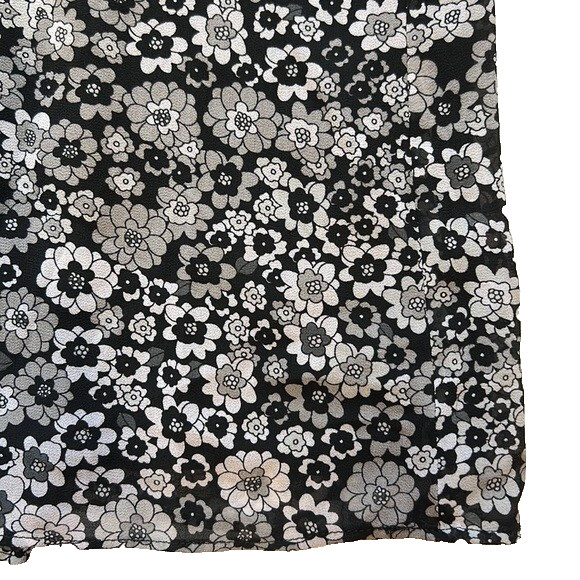 Michael Kors Women’s Black & Aluminum Gray Floral Print Off-the-Shoulder Blouse