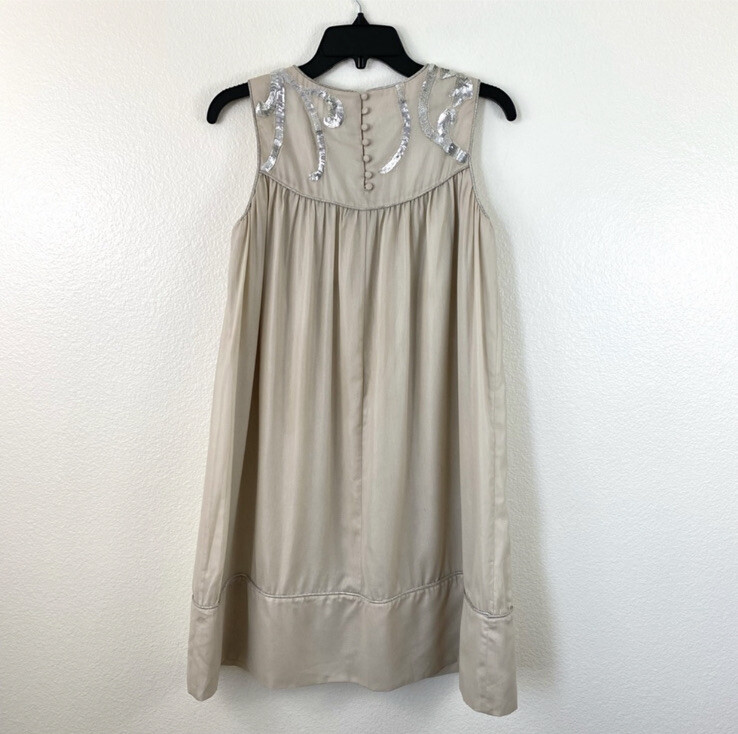 Robert Rodriguez Sequin Shift Dress Ecru 4