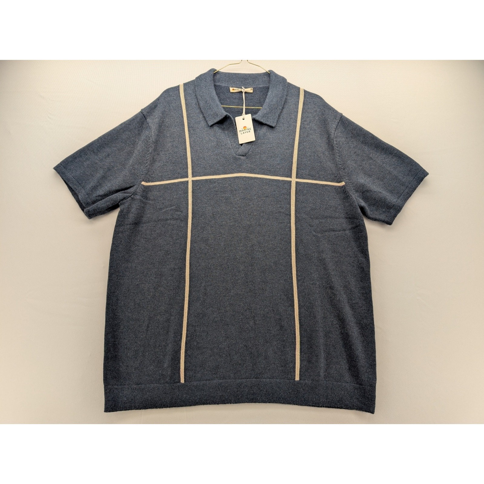 NWT Marine Layer Men’s Cliff Sweater Polo in Dark Indigo size Large
