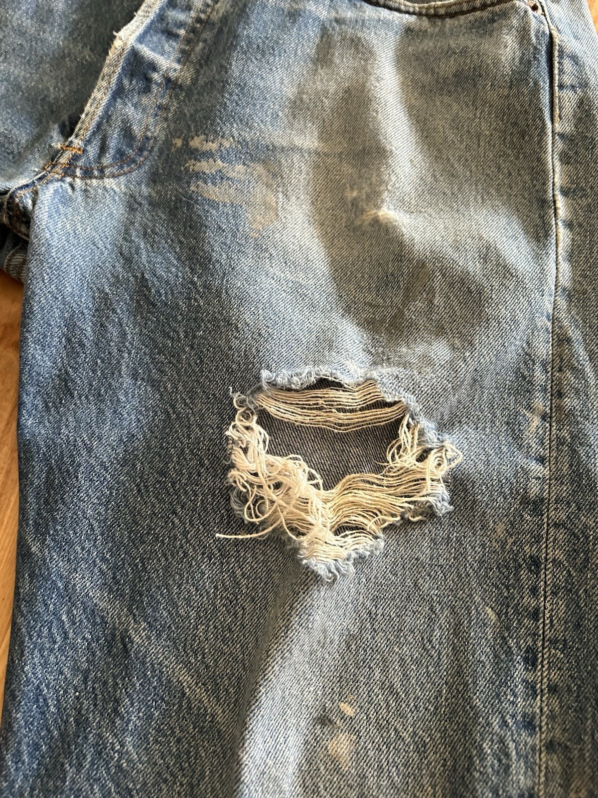 Vintage 80s Levi’s Denim Jeans 501 0118 36×32 (34×31) Made in USA Distressed