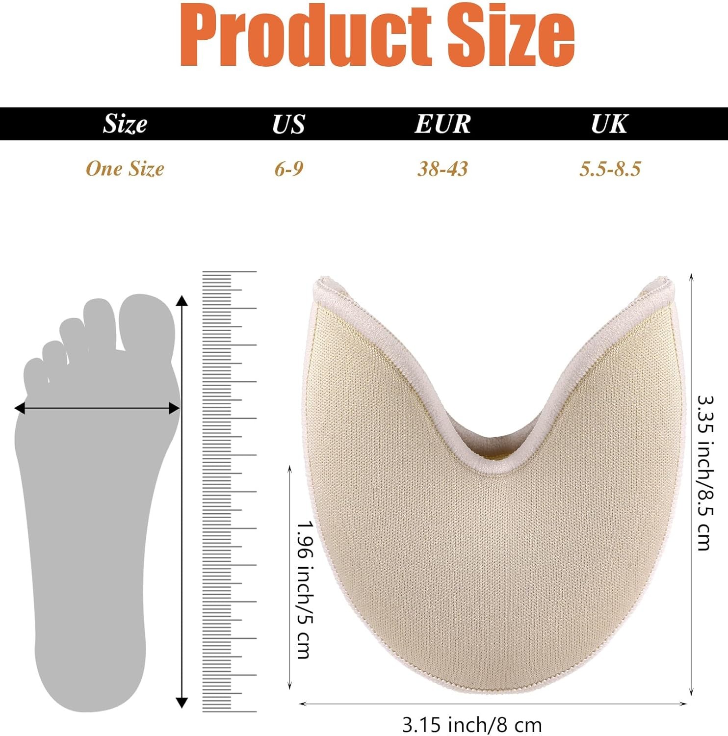 2 Pairs Ballet Toe Pads Pointe Shoes Anti-Slip Forefoot Pain Relief for Women