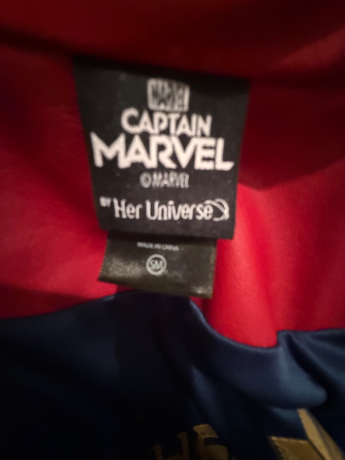 Captain Marvel Faux Leather Jacket Womens Small Superhero Avengers Cosplay