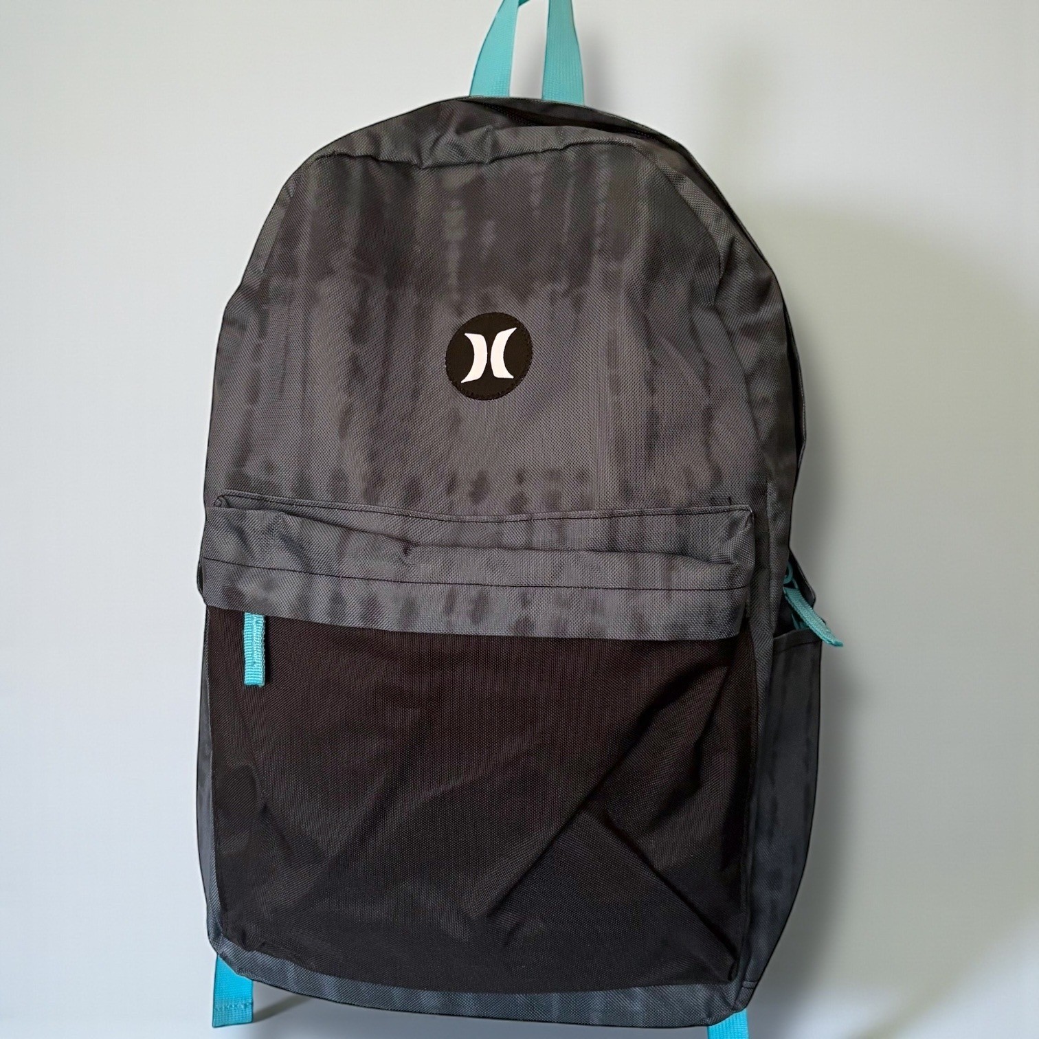 Hurley Backpack Gray Tie Dye Print Front Pocket Adjustable Straps Large 18IN