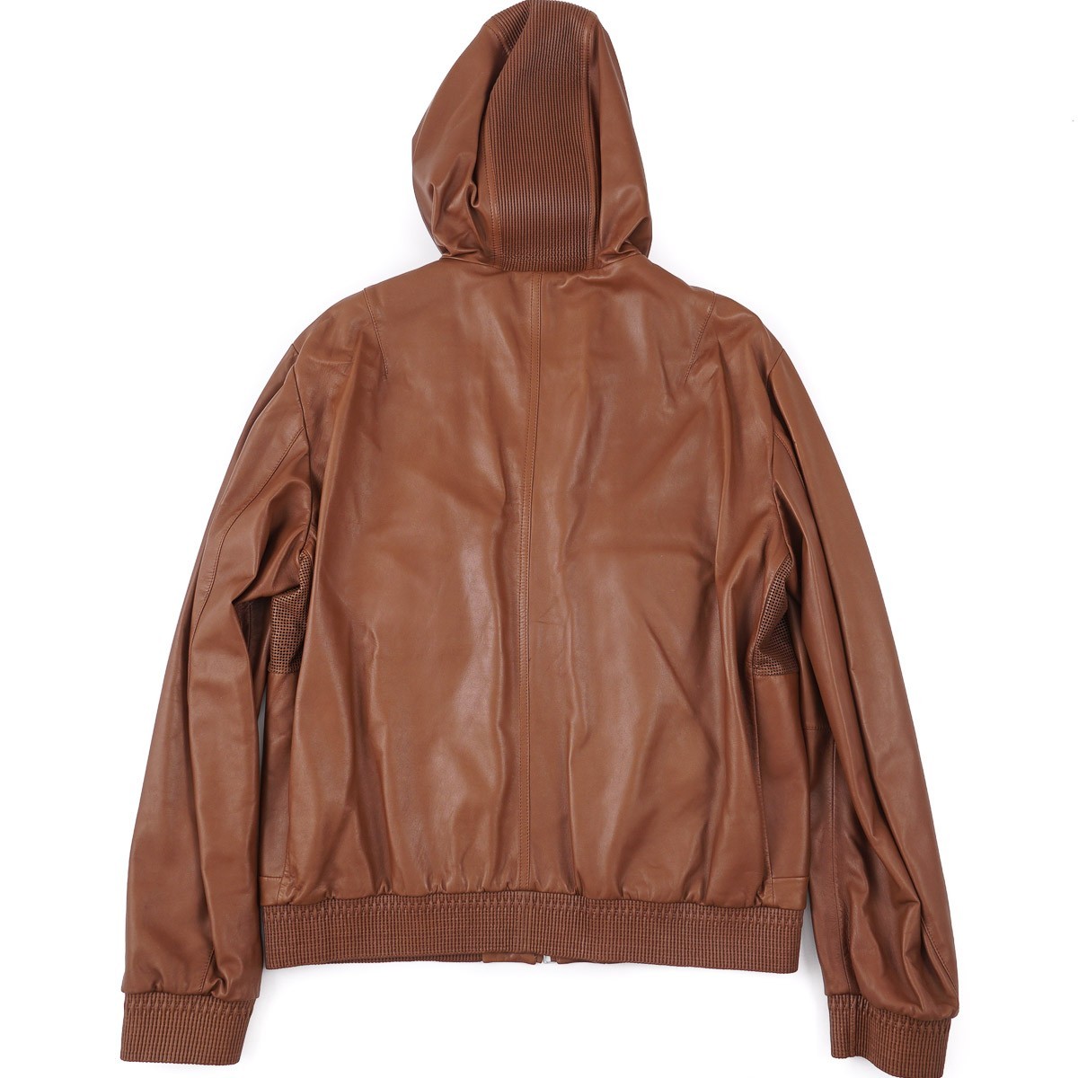 Brett Johnson Rich Coffee Brown Nappa Leather Hooded Jacket 3XL (Eu 58) NWT