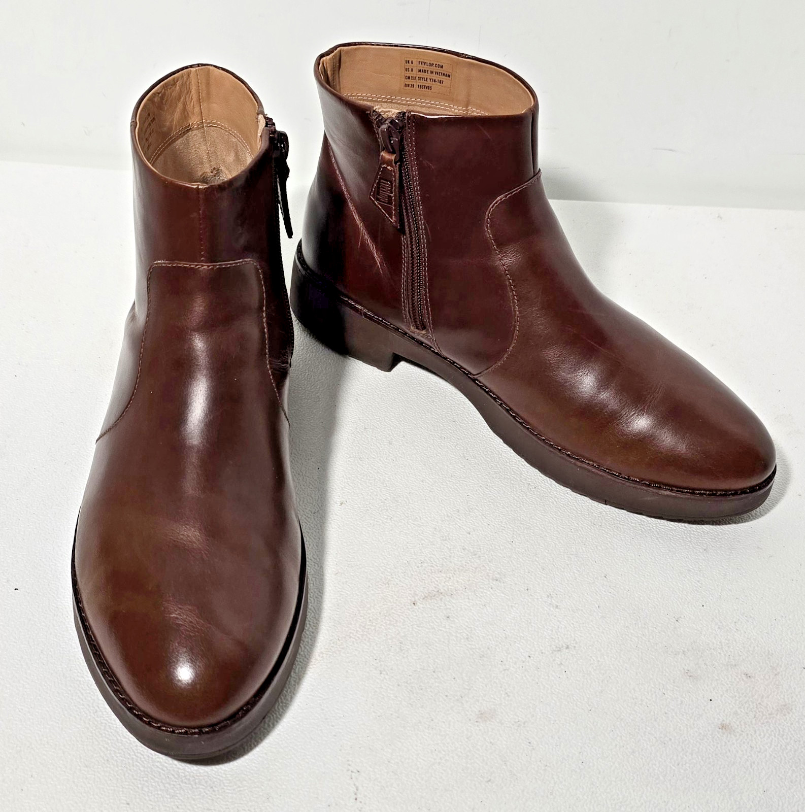 FitFlop Maria Ankle Boot Cognac Tan Bootie EU 39/US 8