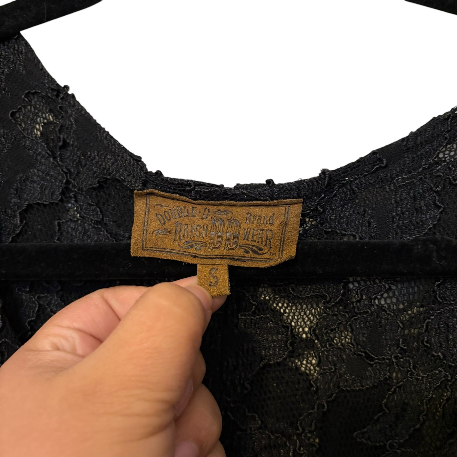 Double D Ranch Black Lace Velvet Long Sleeve Maxi Dress Size Small