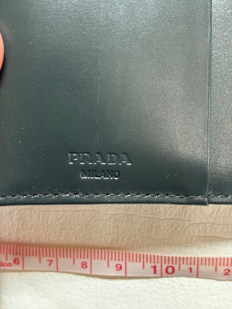 PRADA Bifold Wallet Triangle Logo Plate