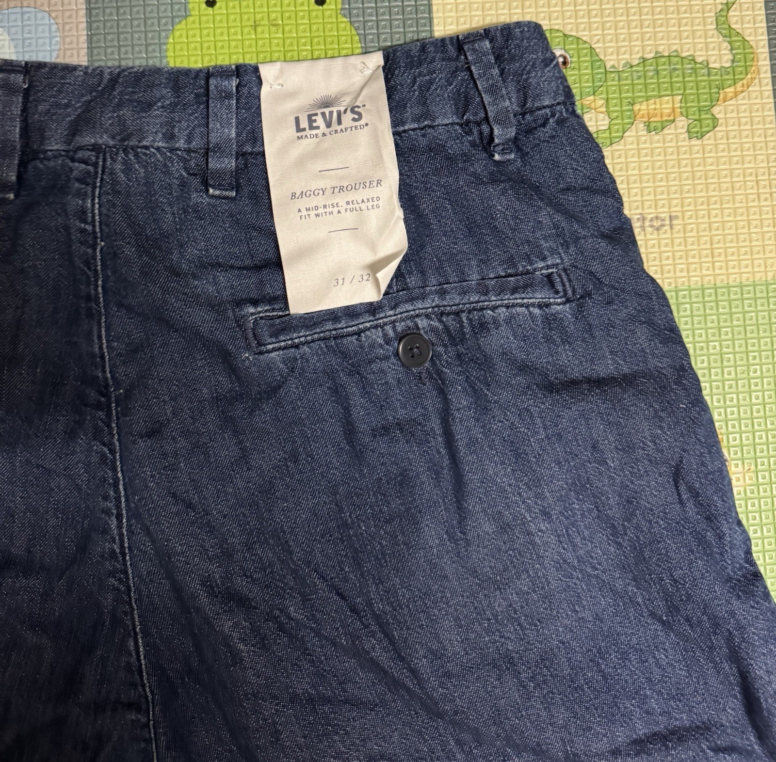 Levi’s Made & Crafted Baggy Trouser Mens Sz 31×32 Dark Blue Denim Jeans NEW $168