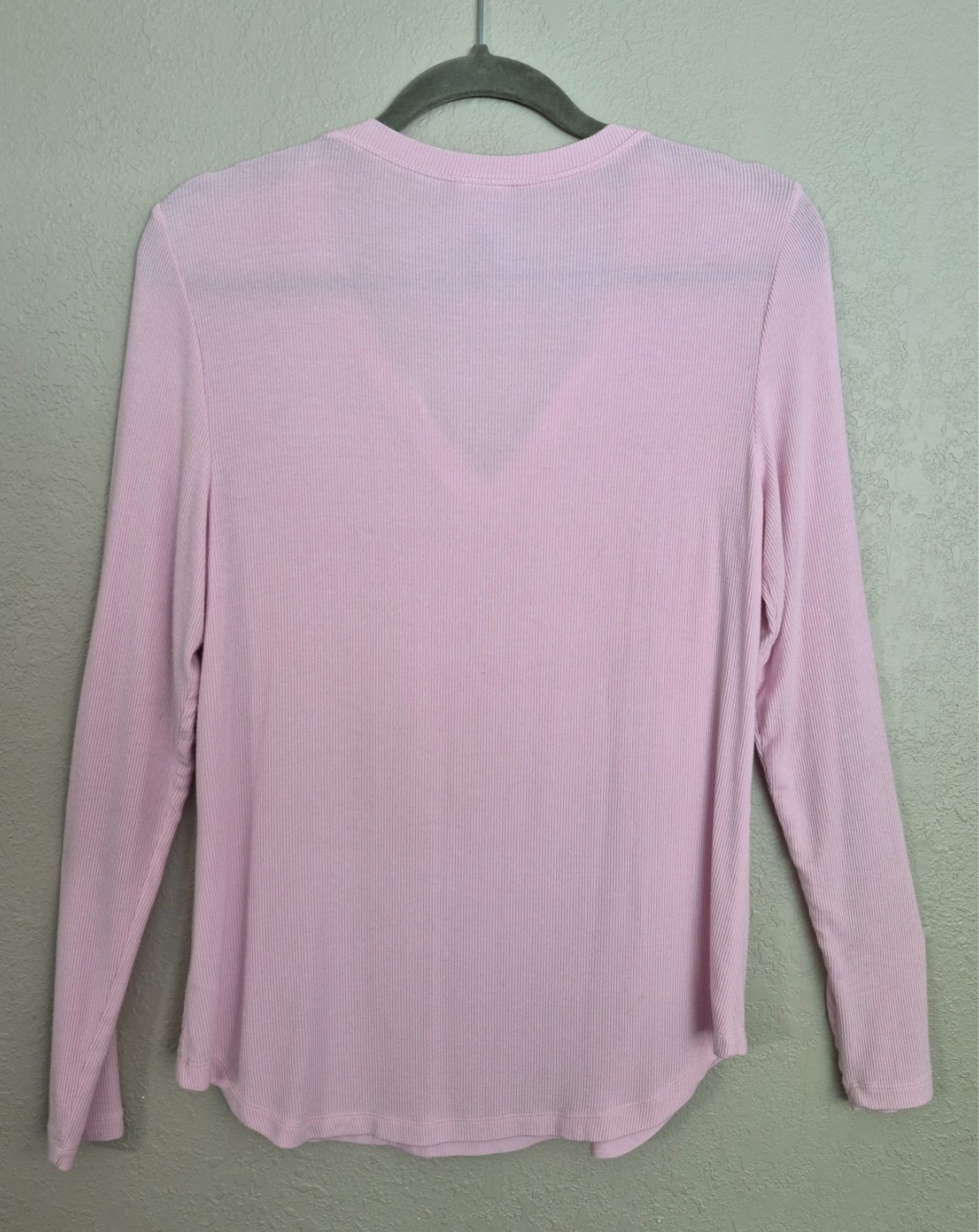 CAbi #4366 Simple Thermal Carnation Pink Ribbed Stretch Long Sleeve Size Small